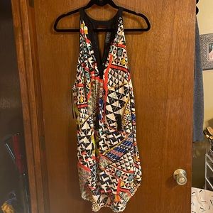 Colorful High Neck Tank Dress